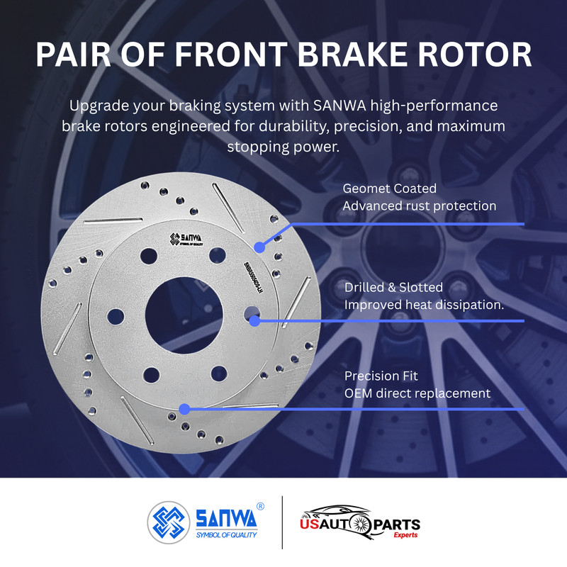 PAIR OF FRONT BRAKE ROTOR VENTED & GEOMET COATED D&S 305 mm FOR GMC SAFARI 99-08 gallery