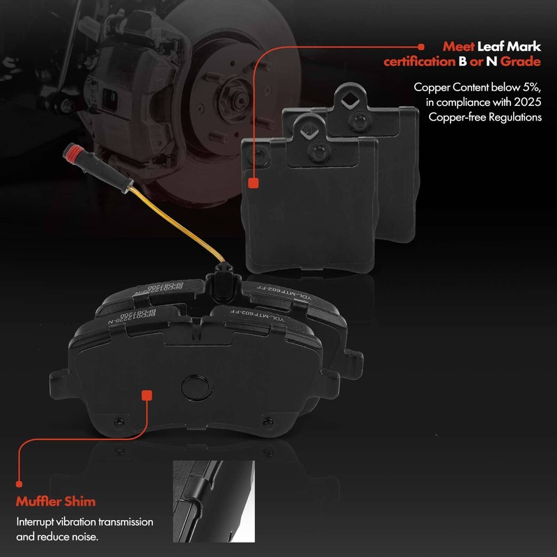 Front & Rear Drilled Brake Rotor & Ceramic Brake Pad for Mercedes-Benz C240 C350 gallery