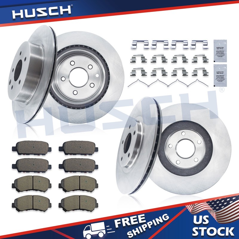 10pc Front Rear Drilled Slotted Rotors Brake Pads for 2009-2014 Nissan Maxima