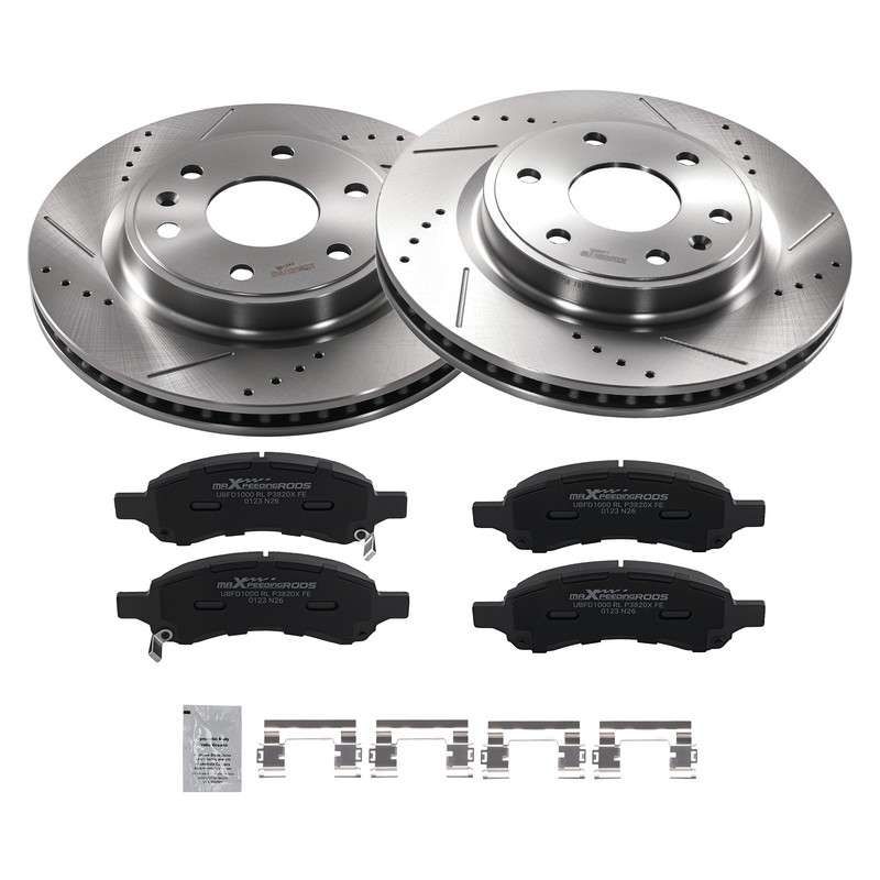 Front Brake Rotors + Brake Pads for Chevy Traverse 2009-17 GMC Acadia 2007-2016 gallery