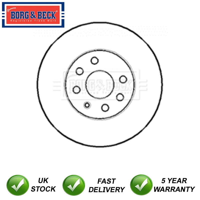 1x Brake Disc Front Borg & Beck Fits Vauxhall Combo 2001-2012 Meriva 2003-2010