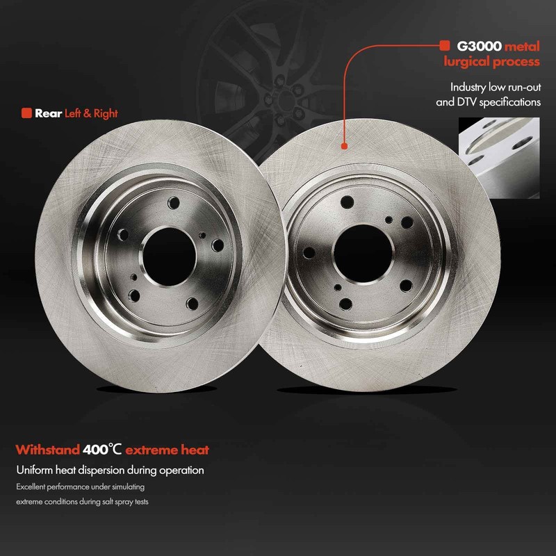 2x Rear Driver & Passenger Disc Brake Rotors for Suzuki SX4 07-13 SX4 Crossover gallery