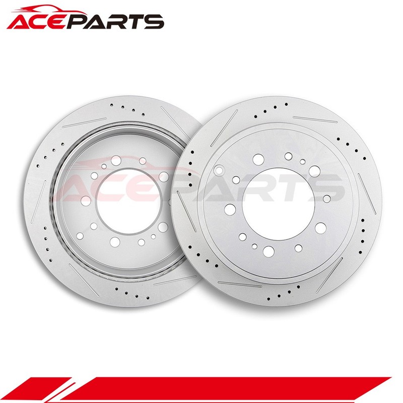 REAR BRAKE ROTORS FOR LEXUS LX570 TOYOTA LAND SEQUOIA TUNDRA DRILLED + SLOTTED gallery