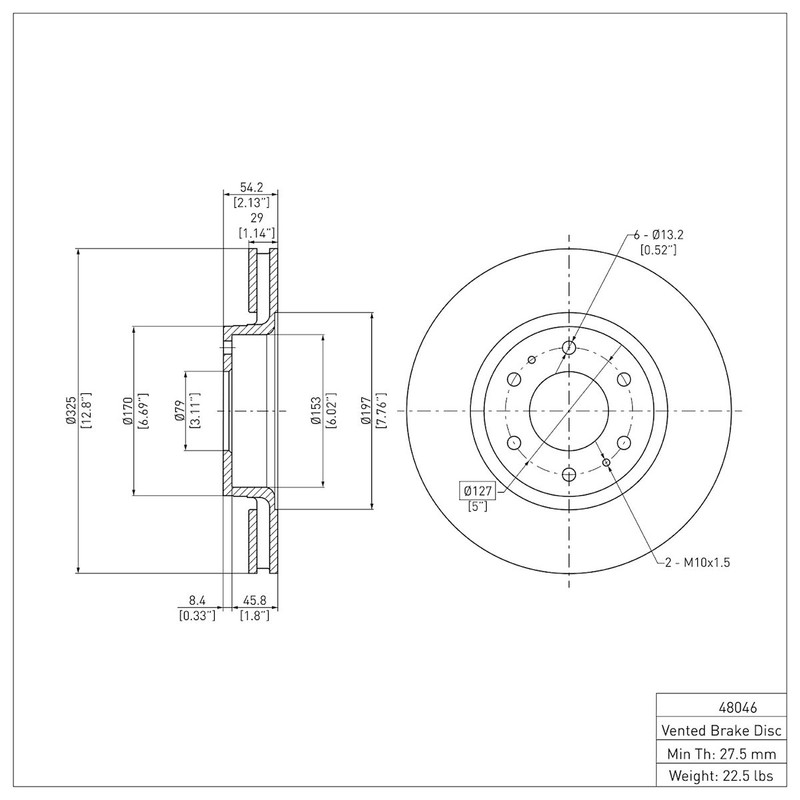 ERE-48046 R1 Concepts Brake Disc Front Driver or Passenger Side for Chevy 9-7x gallery