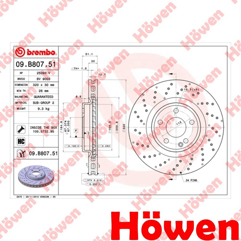 Fits Mercedes GLA CLA A-Class 2.0 CDi 2.1 D Brake Disc Front Howen gallery