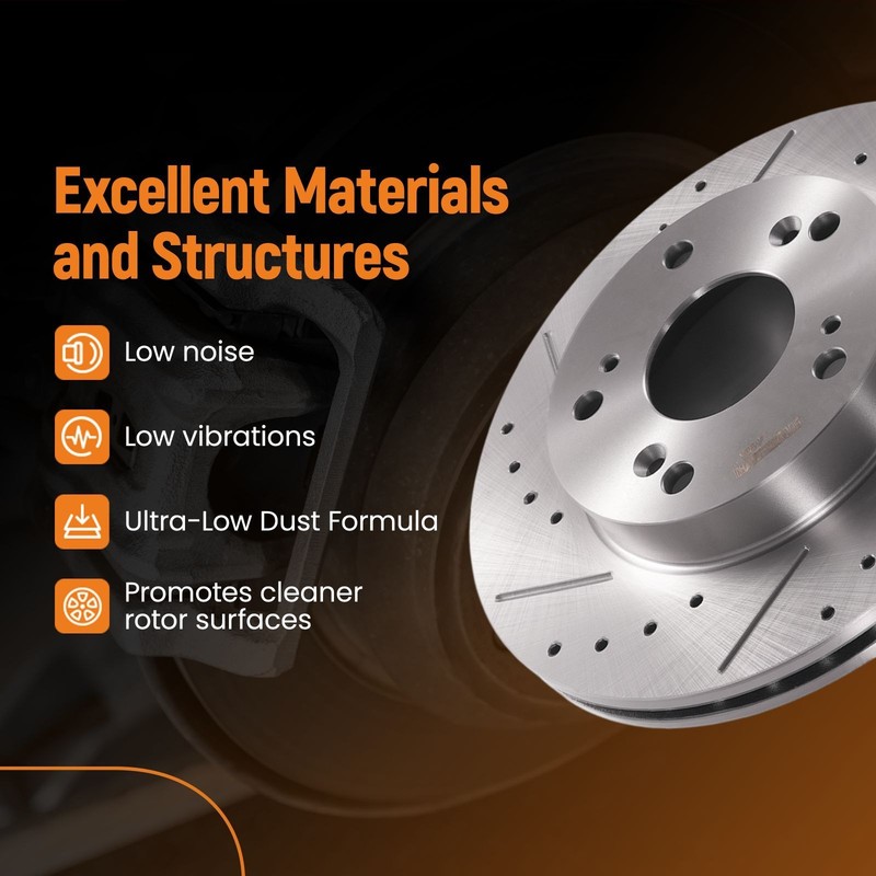 Front Drilled BrakeRotors & Ceramic Pads Kit for Honda Civic DX EX LX 2006-2011 gallery