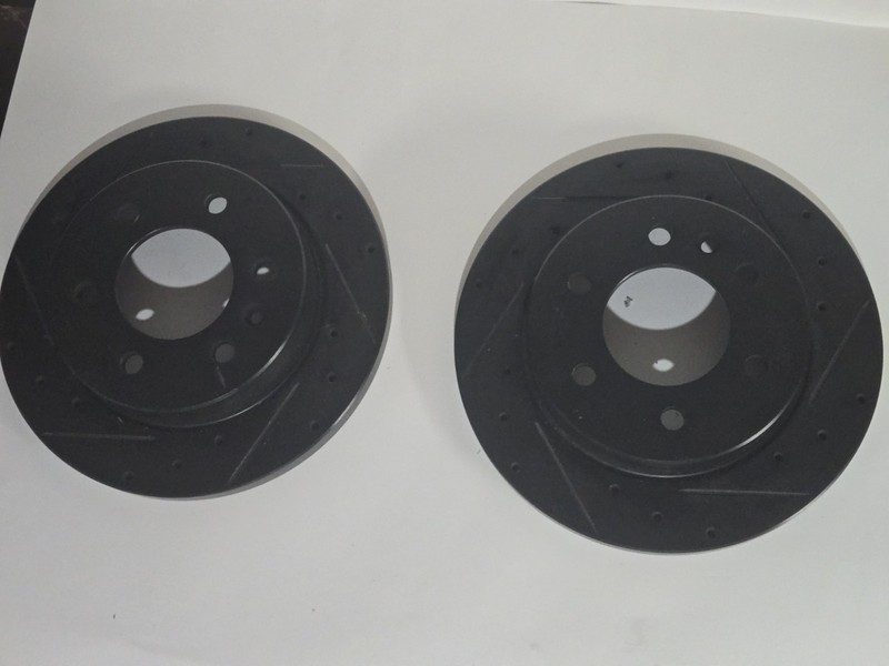 DYNAMIC FRICTION Drilled/Slotted Black Zinc Brake Rotors 633-63175R & 633-63175L