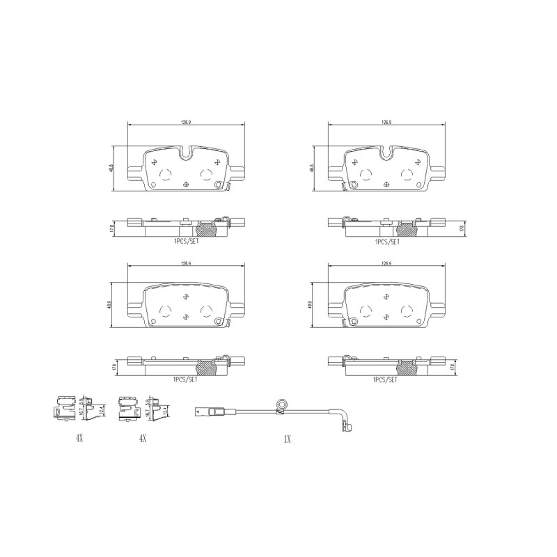 Brembo OE Rear Ceramic Brake Pad for Cadillac Escalade & Chevy Silverado 2019
