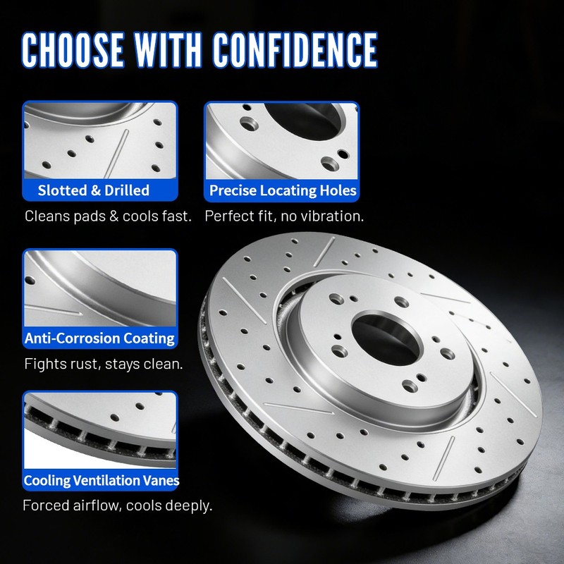 Front Brake Disc Rotors And Brake Pads Kit For Honda Civic 2004-2005 Acura RSX gallery