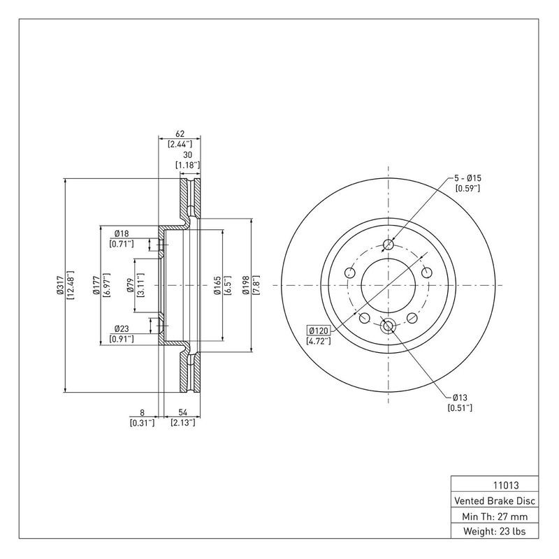 For Land Rover LR3 06-07 R1 Concepts eLINE Plain 1-Piece Front Brake Rotor gallery