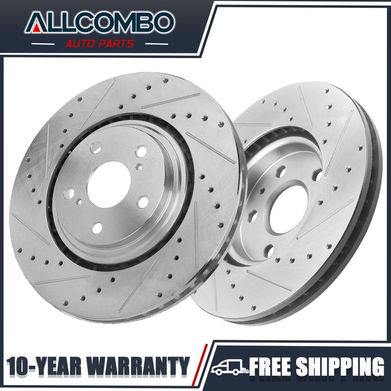 Front Drilled Slotted Brake Rotors for Toyota Highlander Sienna NX300H RX350