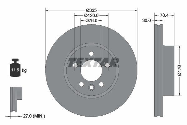 TEXTAR Brake Discs Front & Rear Fits Man TGE VW Crafter Grand California gallery