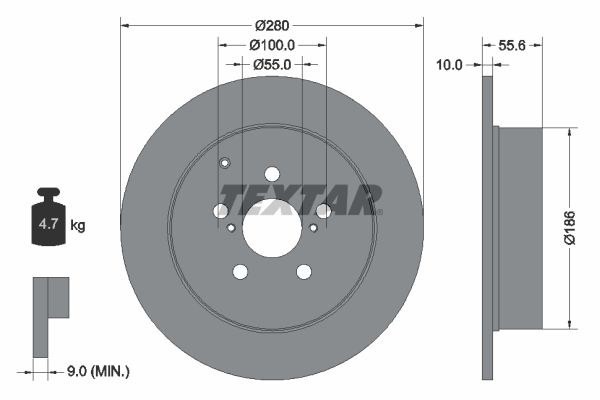2 x brake disc Textar 92135703 for Toyota Avensis gallery