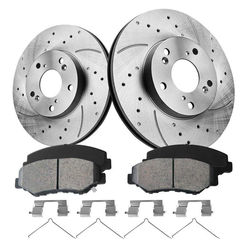 Fit for Honda Accord 08-17 Front Rear Brake Rotors Brake Pads Drilled Slotted gallery