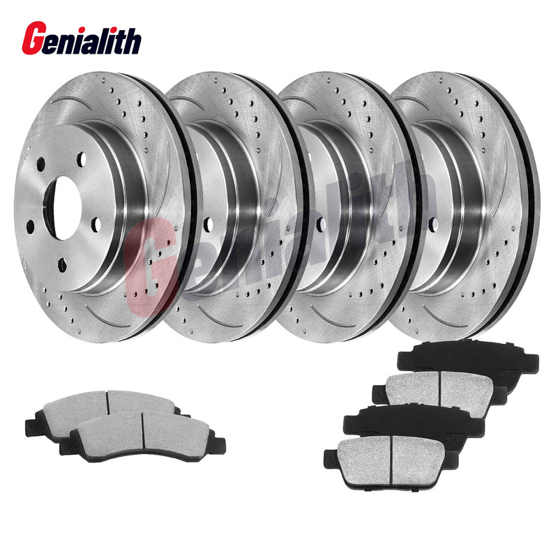 Front & Rear Drilled Brake Rotors Brake Pads Kit for INFINITI G35 2003-2004 3.5L