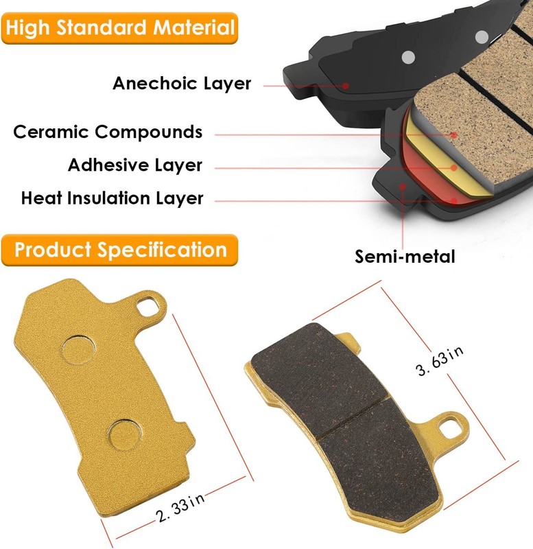 Front & Rear Brake Pads For 2008-2018 Harley Davidson FLHX Street Glide FA409 gallery