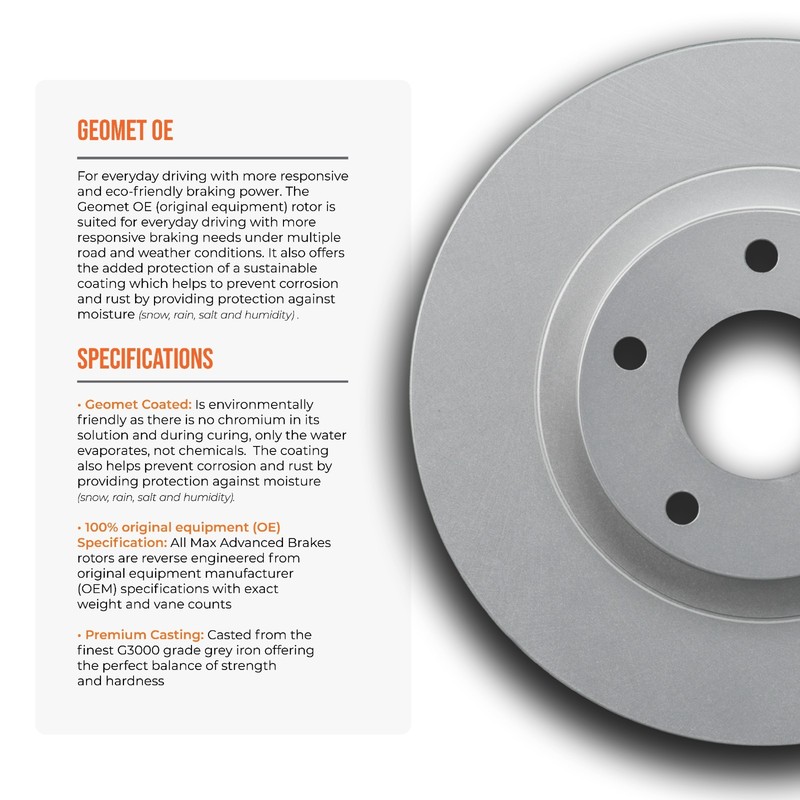 Front Geomet Brake Rotors + Pads for 1998-2002 Honda Accord gallery