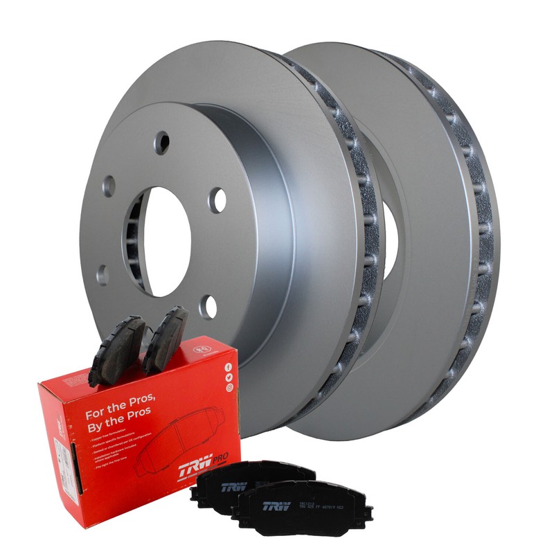 Front Brake Kit 295mm Disc Rotors & TRW Pro Metallic Pads For Cadillac Chevy GMC