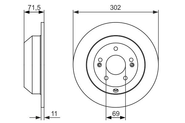 2x Brake Discs Pair Solid Rear 301.8mm 0986479081 Bosch Set 584112P000 BD1652 gallery
