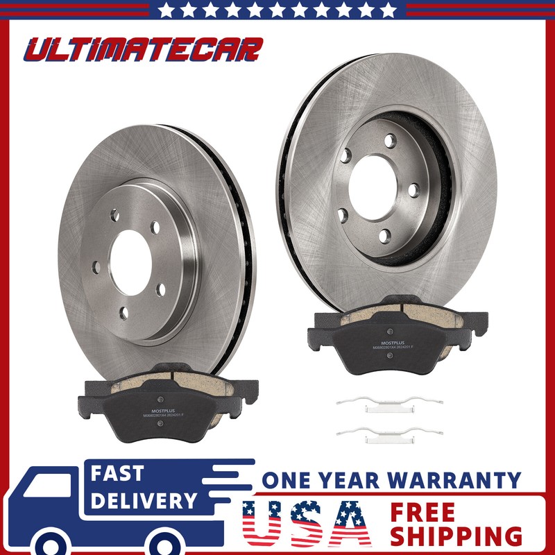 Front Disc Rotors w/ Brake Pads For Ford Escape Mercury Mariner Mazda Tribute
