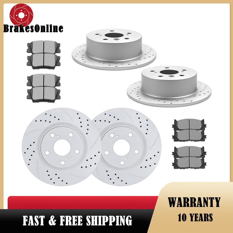 Front Rear Drilled Brake Rotors Pads Kit for Lexus ES350 2013-15 2016-2018