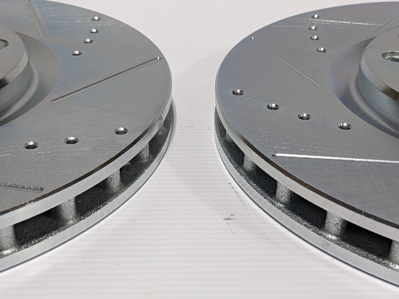 12" Cross Drilled Slotted Zinc Front Disc Brake Rotors for Chrysler Dodge Jeep gallery