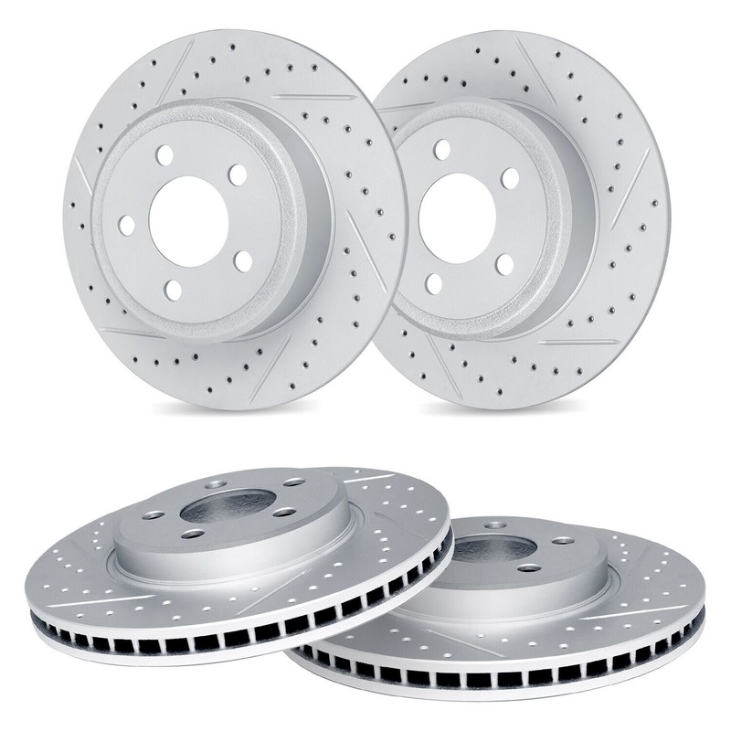 For Lincoln Continental 93-94 Drilled & Slotted Front & Rear Brake Rotor Set