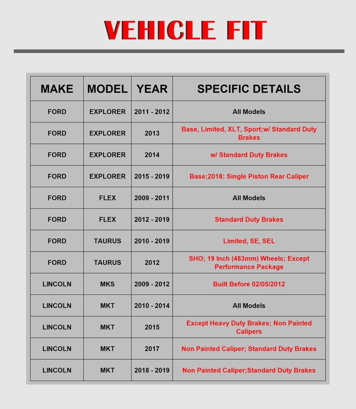 Front Rear Drilled Rotors Discs Brake Pads Fit Ford Flex Taurus Explorer MKS MKT gallery