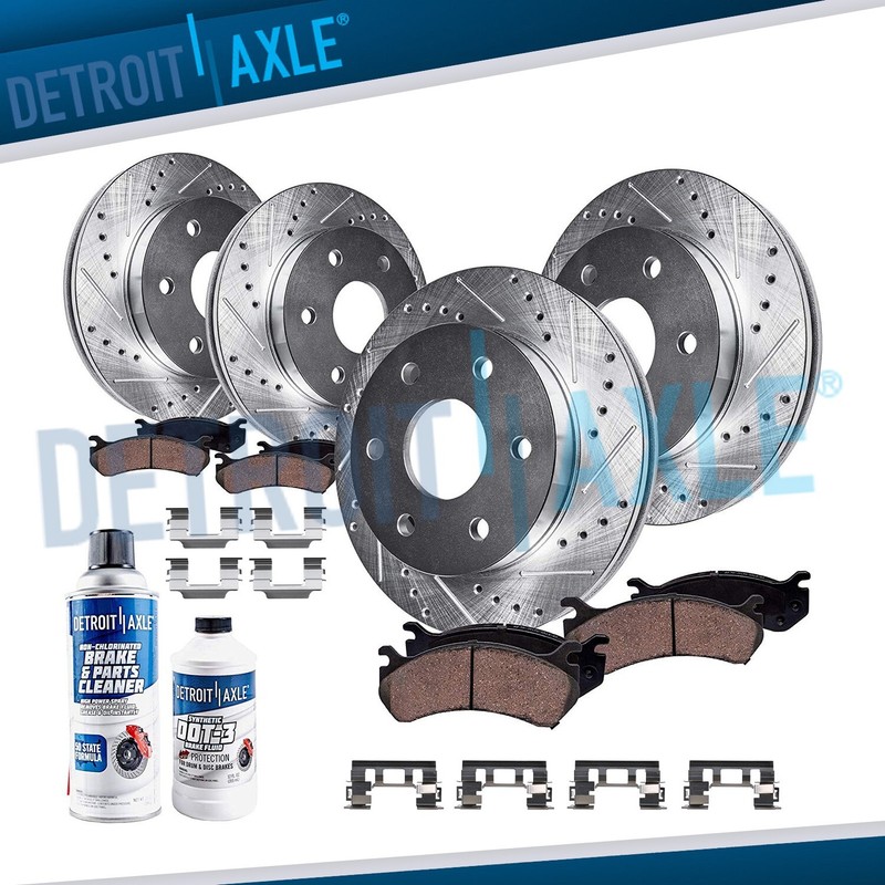 12.80 inch Front Rear Drilled Rotor Brake Pad for Enclave Chevy Traverse Acadia