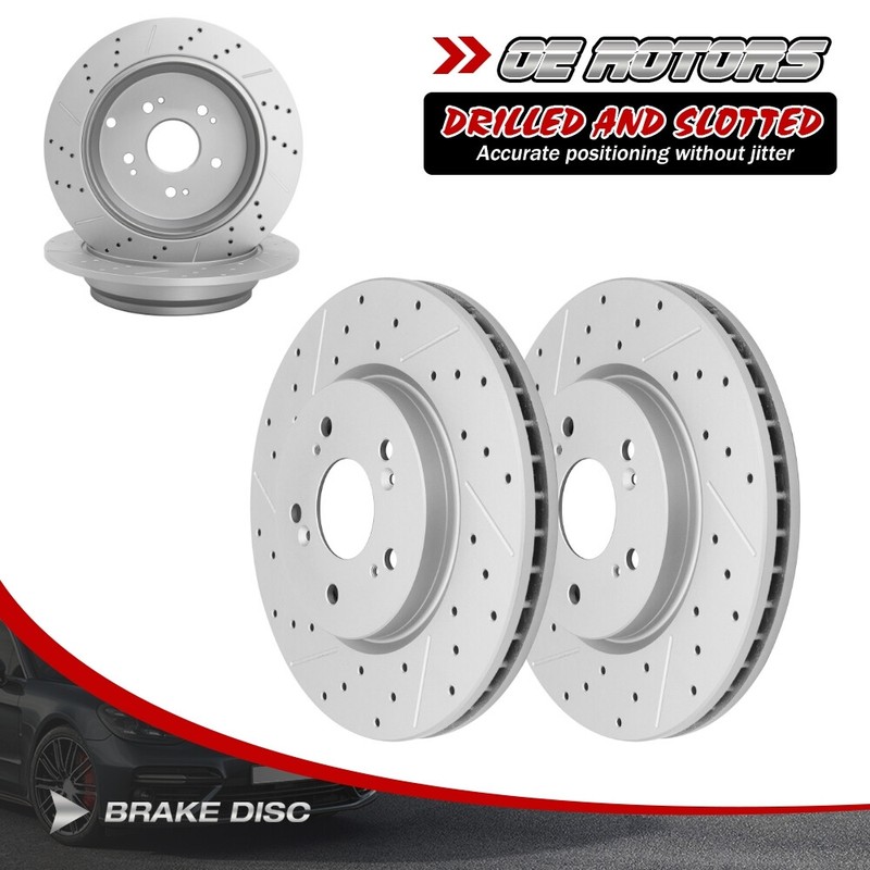 Front & Rear Drilled Brake Rotors for 2007 – 2014 2015 2016 Honda CR-V