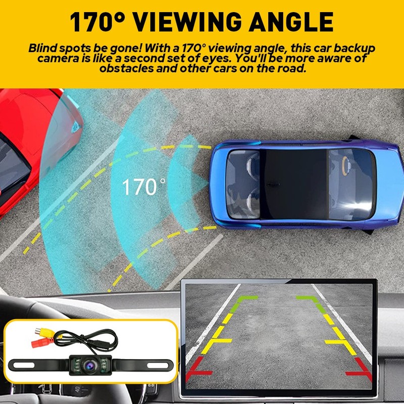 2xSet Waterproof 7LED Rear View Camera Reverse Back Up Camera Night Vision CMOS gallery