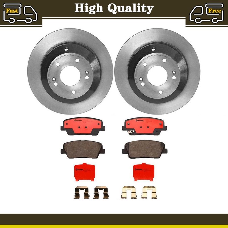 Rear Brake Pads and Disc Rotors Set Fits Hyundai Santa Fe 3.5L 2.4L