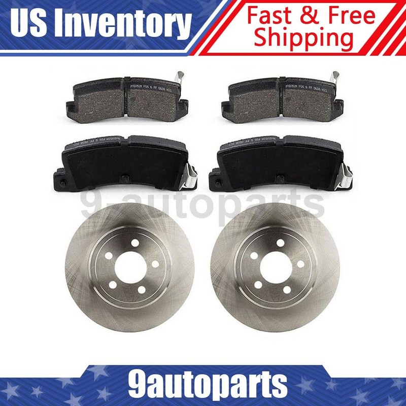 Rear Disc Brake Rotors + Brake Pads for 1987 1988 1989 1990 1991 Toyota Corolla