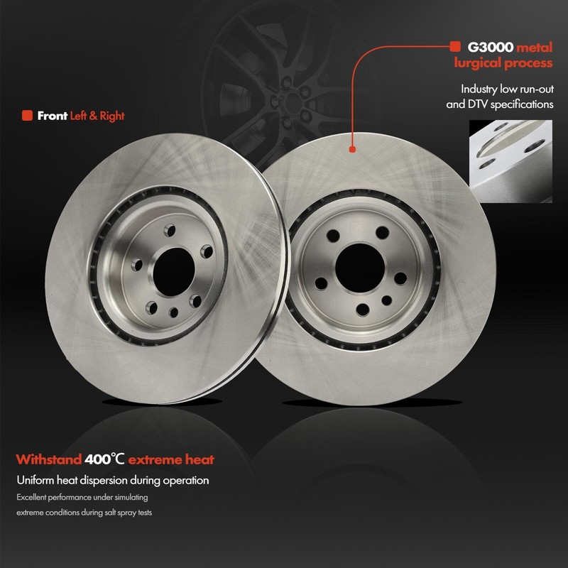 Front 336mm Disc Brake Rotors & Ceramic Brake Pad for Volvo XC70 S60 S80 V60 V70 gallery