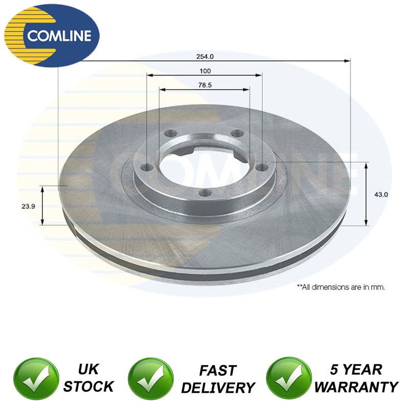 Brake Disc Front Comline Fits Ford Transit 1965-2000 Transit Tourneo 1994-20� #1
