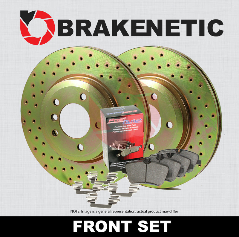 FRONT BRAKENETIC Sport Drilled Brake Rotors + Ceramic Pads 345mm 35.51066.21