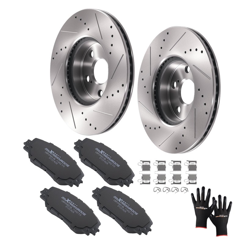 Front Vented Brake Rotors Ceramic Pads for Pontiac Vibe 2009-10 Scion xD 2008-14 gallery