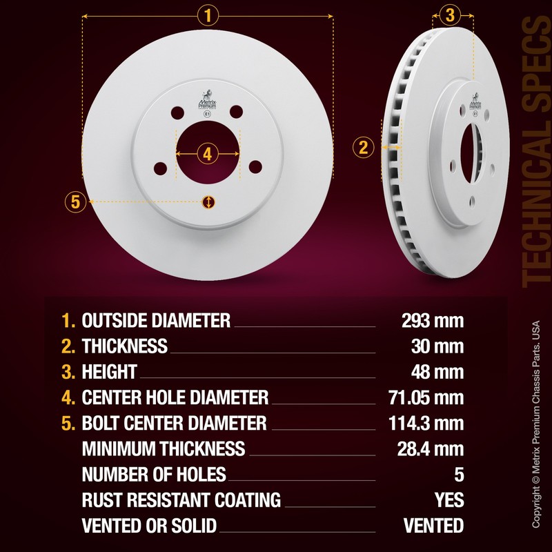 11.54" Front Disc Brake Rotor for 2005-2010 Ford Mustang 4R3Z1125AA Replacement gallery