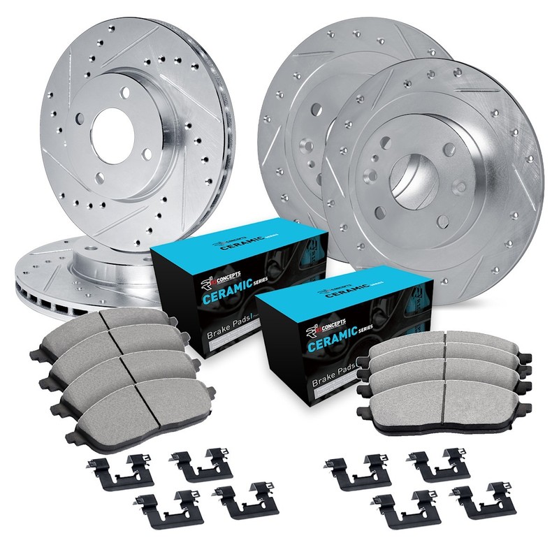 WGWH2-80045 R1 Concepts 4-Wheel Set Brake Disc and Pad Kits Front & Rear