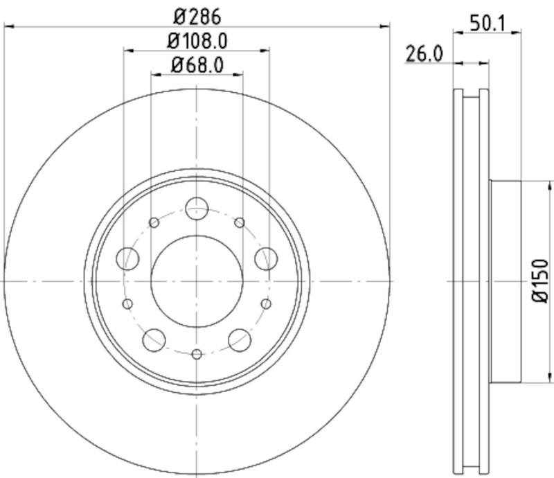 Hella Pagid Front Disc Brake Rotor For Volvo S60 355107052