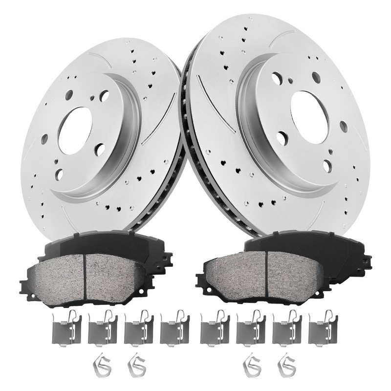 Front Brake Rotors Ceramic Brake Pads Kits fits Toyota RAV4 Prius V Scion xB
