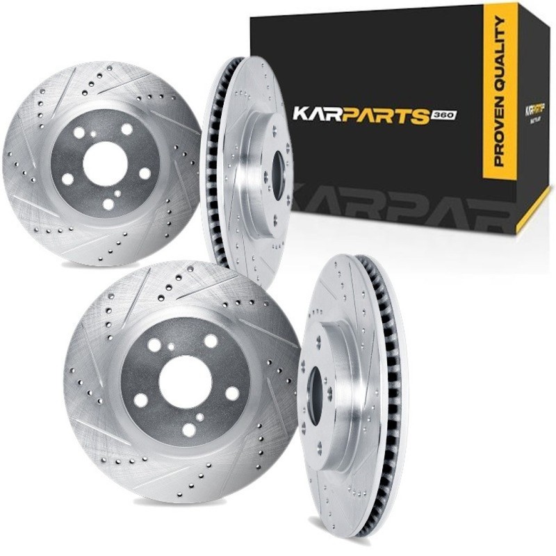 For Nissan Quest 2011-2017 Rotors | Silver | Drilled And Slotted Rotor Style
