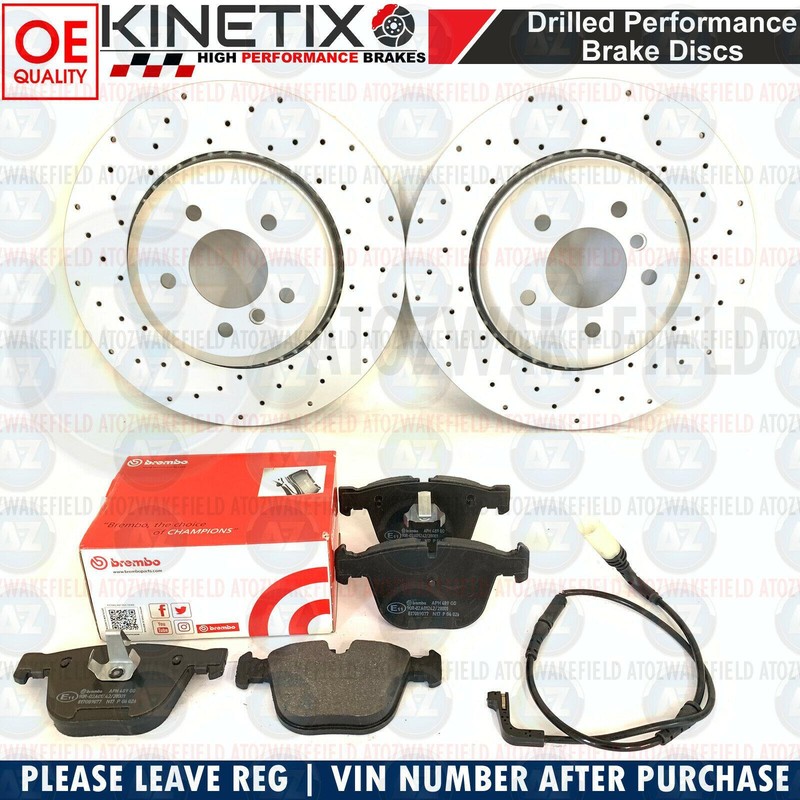 FOR BMW 5 6 SERIES E60 E61 E63 E64 REAR DRILLED BRAKE DISCS BREMBO PADS 345mm