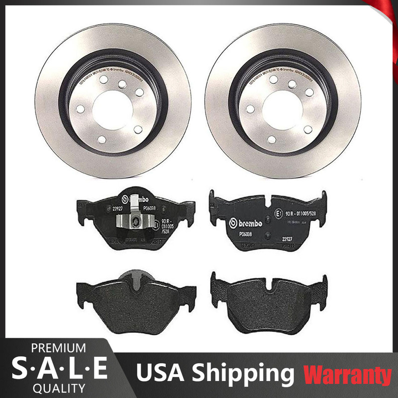 Brembo Rear Brake Kit Low-Met Pads Disc Rotors for BMW E82 E88 128i 3.0L ’08-’13