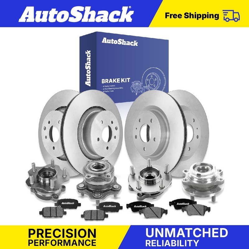 Front Rear Brake Rotors Pads Wheel Hub Kit for INFINITI, Q60 2014, AWD V6 3.7L