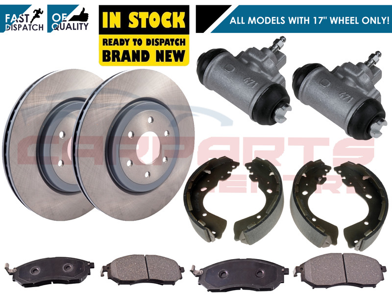 FOR NISSAN NAVARA D40 2.5dCi 05-10 FRONT BRAKE DISCS PADS REAR SHOES CYLINDERS