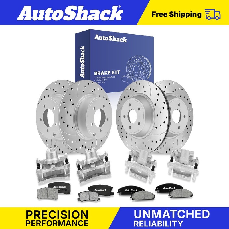 Front Rear Drilled Slotted Brake Rotors Pads Calipers for Chrysler, 200 13-14