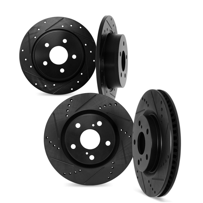 For Acura TL 2004-2008 Rotor Set | Black | Drilled and Slotted gallery