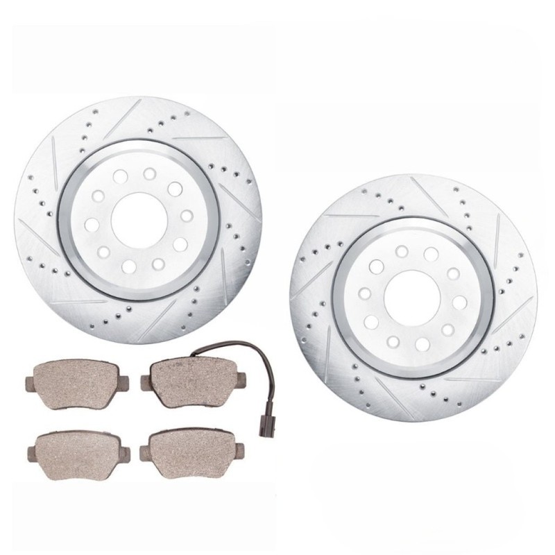 For Maserati Ghibli 2014-2016 Rotor Set | Drilled And Slotted | With Brake Pads gallery