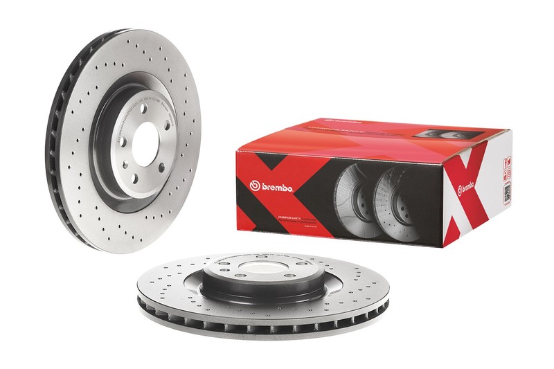 Brembo Xtra Front Left or Right 345mm X-Drilled Brake Disc Rotor for Audi S4 S5